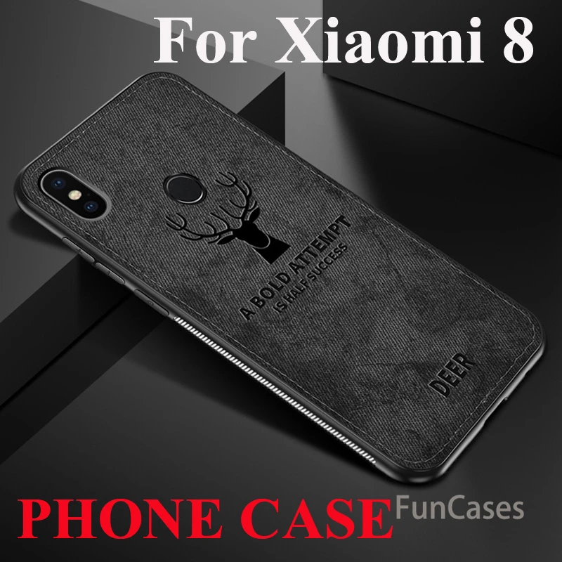 Тканевый чехол для Xiao mi 8 Мягкий силиконовый край защитный Xiaomi ткань мягкая