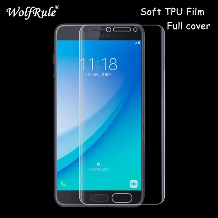 Защитная пленка на весь экран для Samsung Galaxy C5 Pro мягкая термополиуретановая