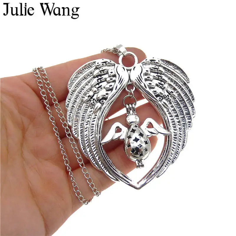 Julie Wang 1 шт. ожерелье с крыльями ангела для женщин сплав Дракона белый K диффузор