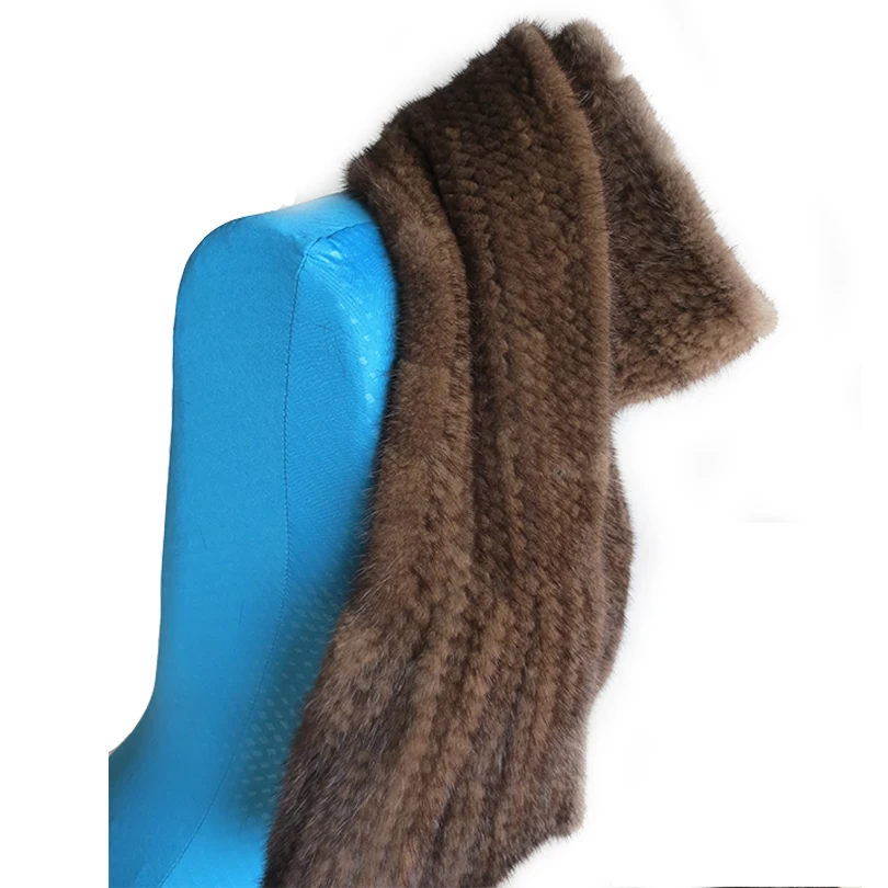 (TopFurMall ) Lady Autumn Winter Genuine Knitted Mink Fur Scarves Neck Rings Women Pashmina Wraps LF9012 |