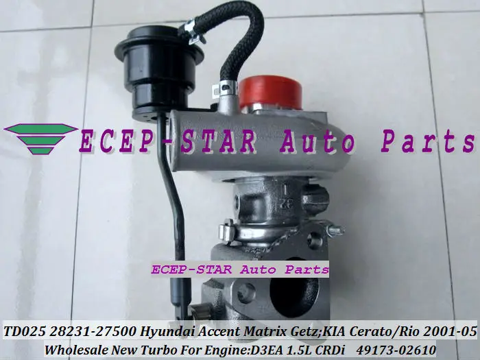 Фото Турбокомпрессор TD025 28231-27500 49173-02610 49173-02620 для KIA Cerato Rio, HYUNDAI Accent Getz Matrix 01- D3EA 1.5L CRDI 28231 27500 №3