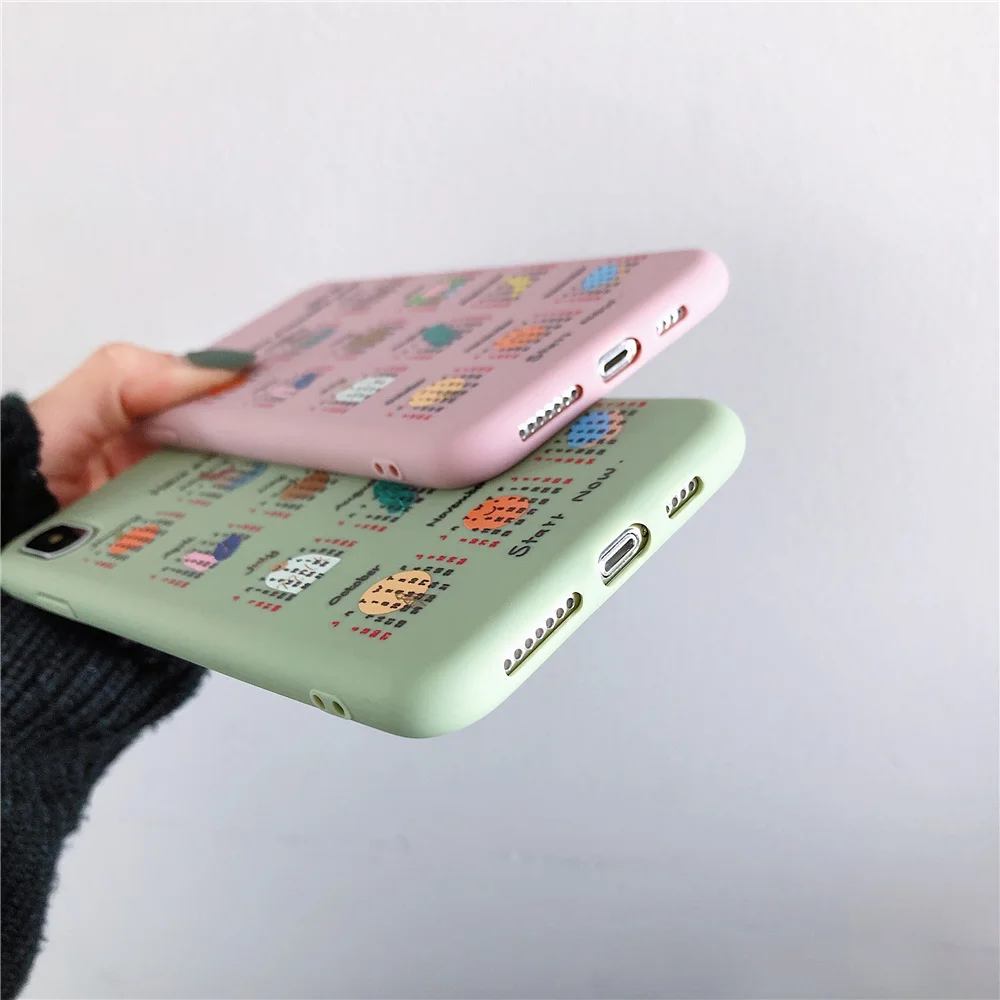 Case For iPhone XS XR Max 7 8 6S 6 Plus Luxury Cute English Calendar Phone Cases X Soft TPU Silicone Cover |