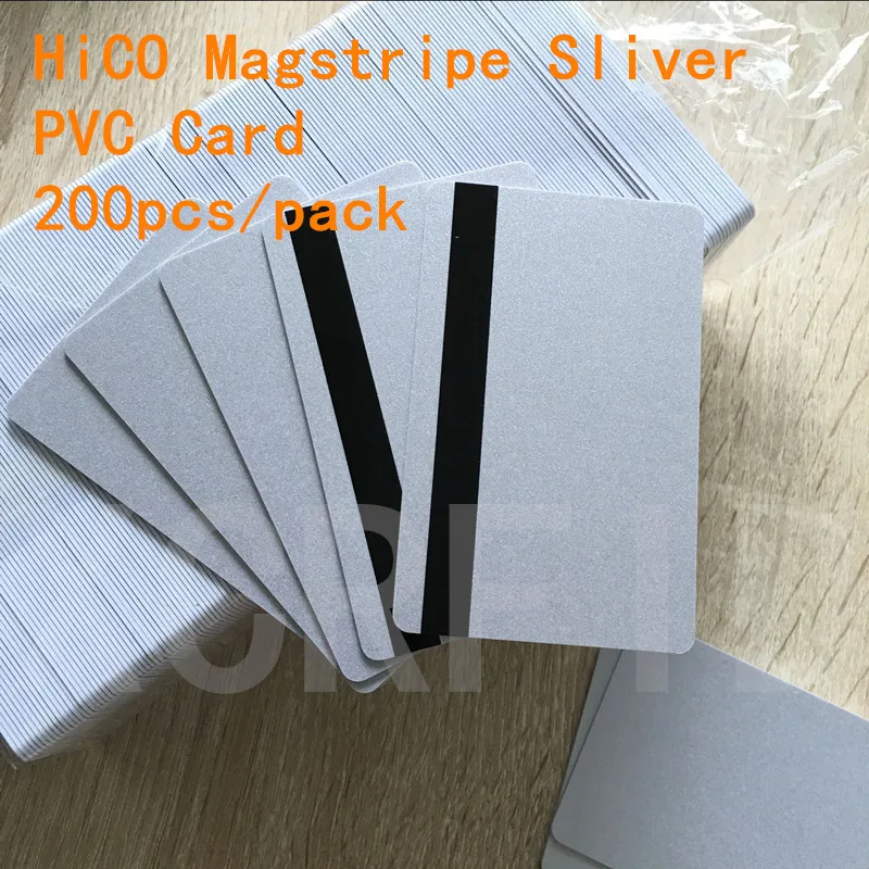 Silver PVC Smart Blank Cards - ISO 2750 3000 4000 OE Hi Co MagStripe 2 Track - CR80 .30 Mil