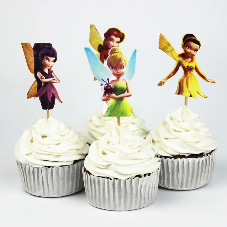 48 шт. Тинкер Белл принцесса кекс топперы мультфильм торт аксессуар День рождения