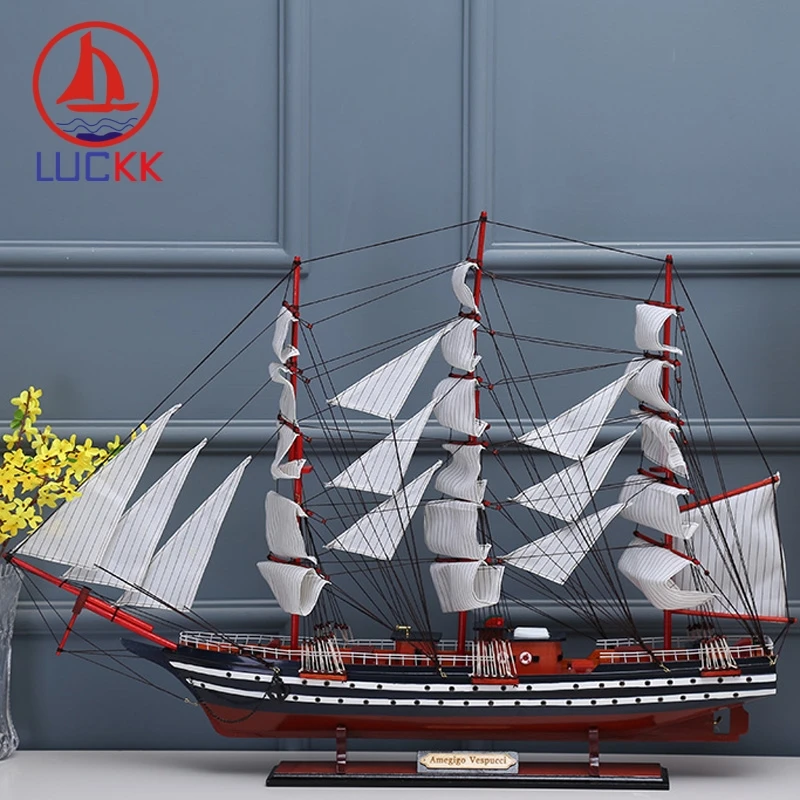 LUCKK 100 см AMERIGO VESPUCCI деревянная модель кораблей, украшение для дома и интерьера, дерево для сборки, классические игрушки, строительный подарок