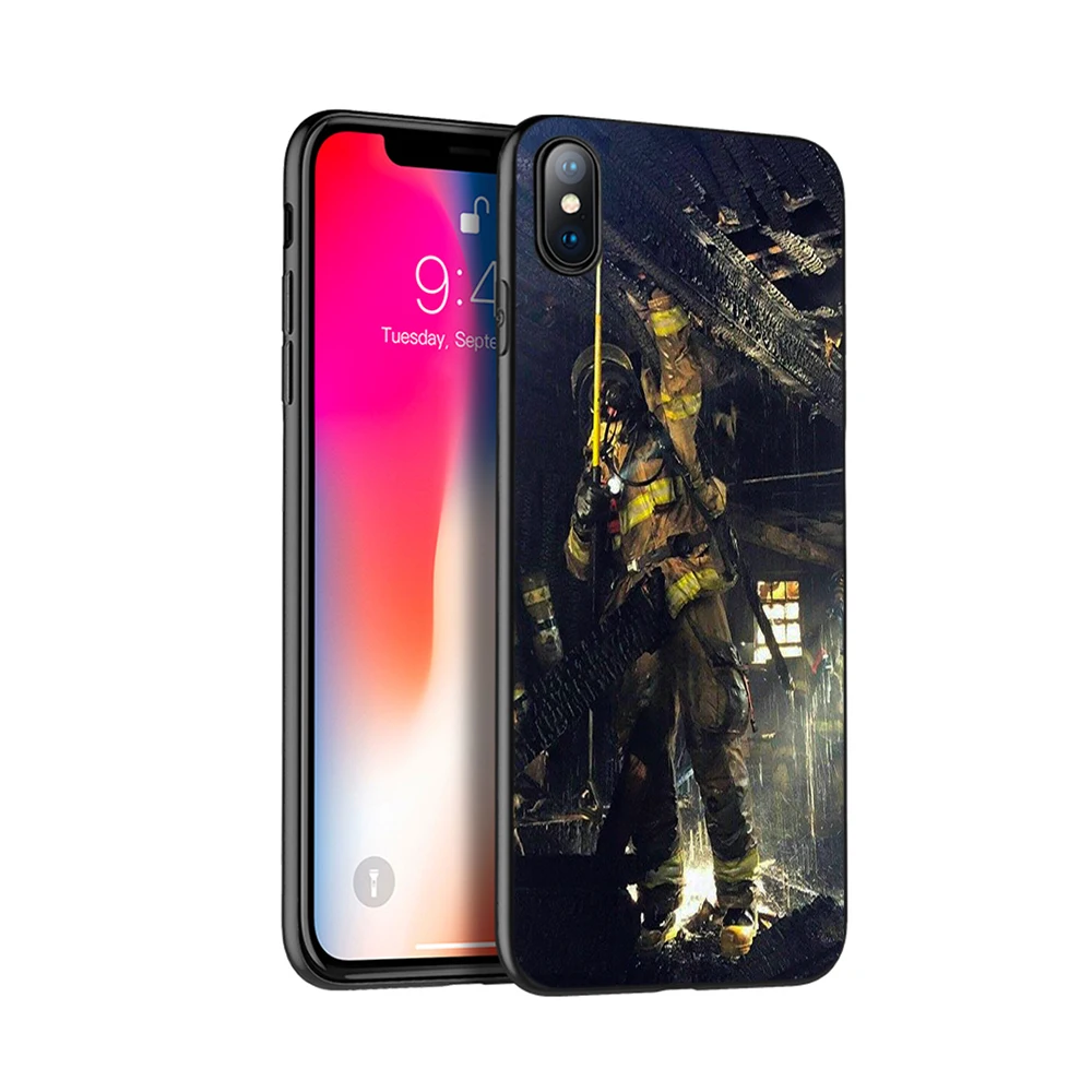 Черный чехол из ТПУ для iphone 5 5s SE 2020 6 6s 7 8 plus x 10 XR XS 11 pro MAX с пожарными героями