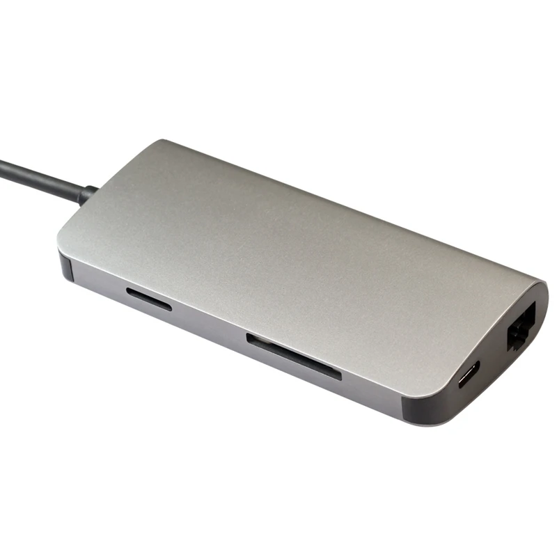 8 в 1 Usb 3 0 Type C концентратор для Ethernet + 4K видео Hdmi Pd Rj45 зарядный порт адаптер слот