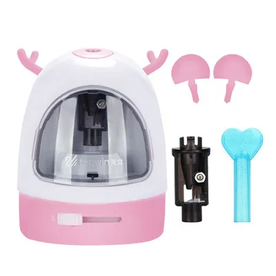 8017-pink Tenwin электрическая точилка для карандашей многофункциональная Автоматическая точилка для карандашей мультфильм точилка канцелярские принадлежности Школьные принадлежности - Цвет: 8017-pink