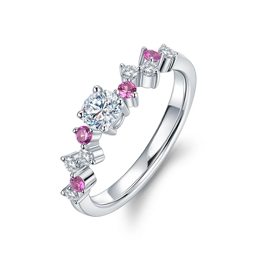 Solid 14K White Gold Diamonds Ring Engagement Wedding Anniversary Natural &amp Ruby Women's Jewelry | Украшения и аксессуары