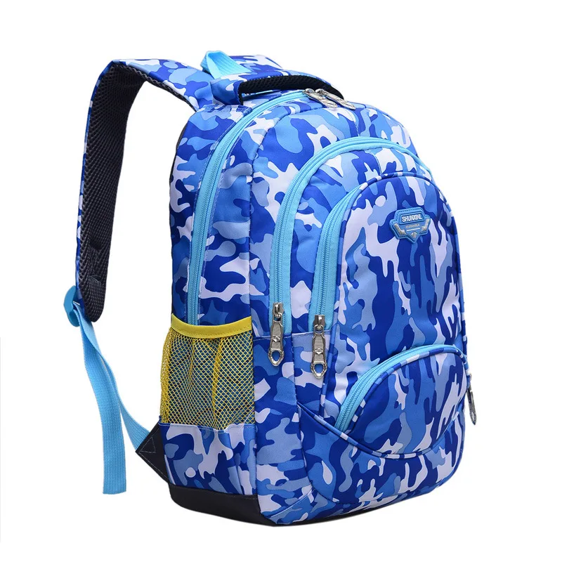 

Hot Sale Camouflage Waterproof Nylon School Child Backpacks Kids Grade 1 - 6 Mochila Cute Printing Oxford Rucksack Kids bags