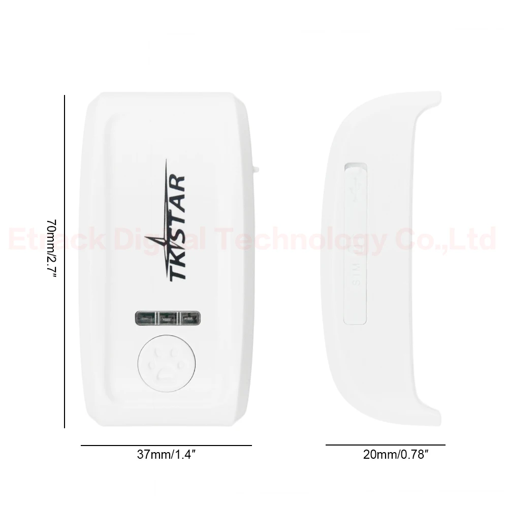 Мини трекер для домашних животных с ошейником/зарядным устройством TK909
