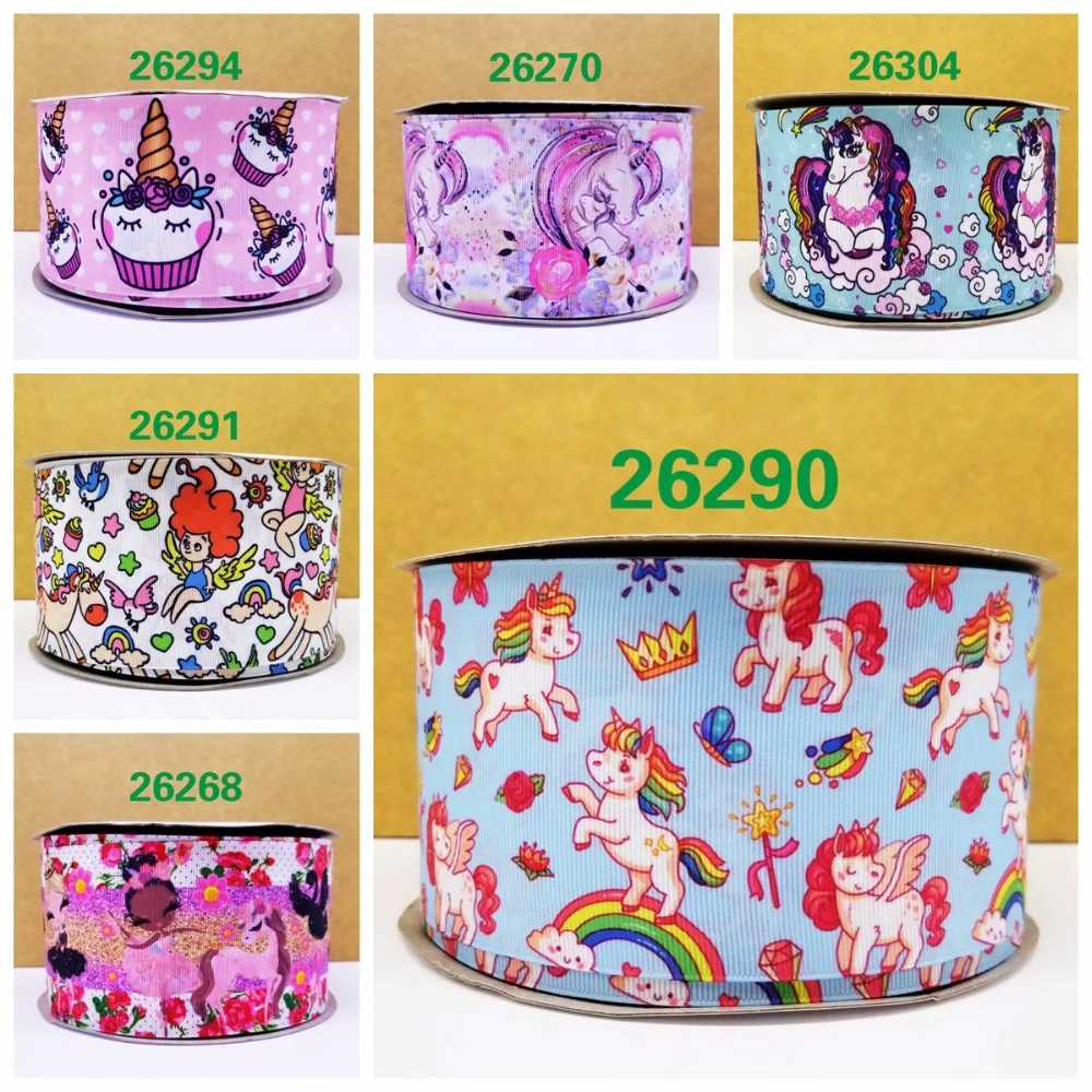 Free shipping 50 yard per size unicorn ribbon printed grosgrain 26304 | Дом и сад