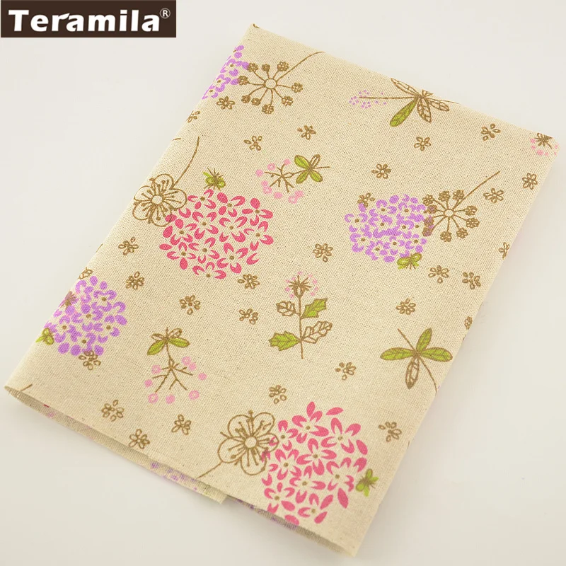 Домашний текстиль от teramila цветы Стиль Хлопок Лен Ткань швейный материал Tissu