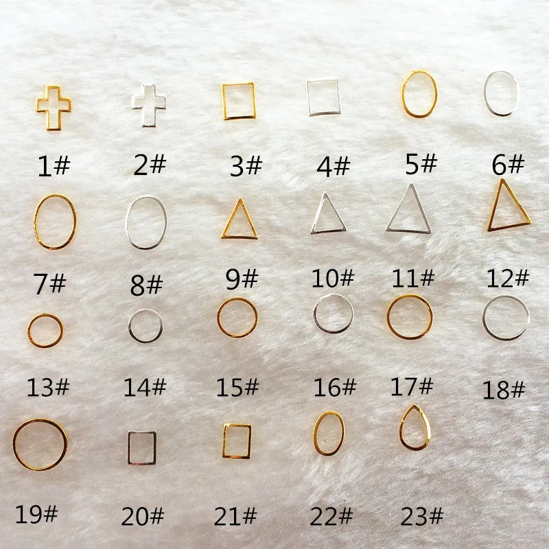 10 шт./лот золотые и серебряные полые квадратные круглые треугольные рамки из