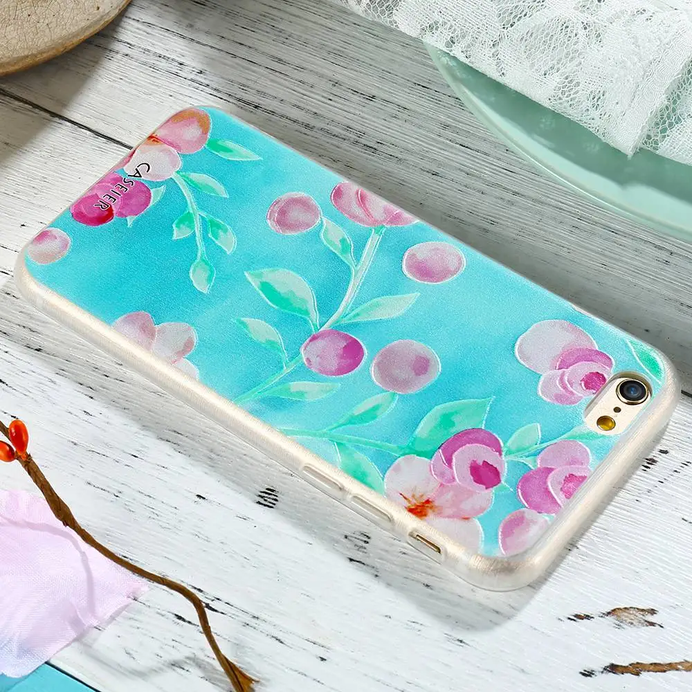 CASEIER весенний чехол для телефона iPhone 6 6S 7 8 Plus мягкий из ТПУ X XS MAX XR тиснение
