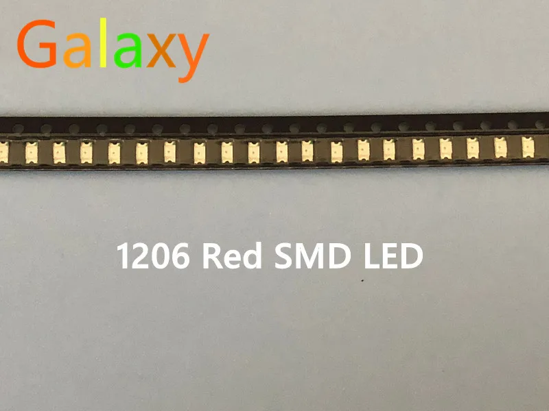 500 шт. Бесплатная доставка 1206 красный светодиод SMD LED 3216 диоды led 620 625NM 100 120MCD 2 0 6 В 3