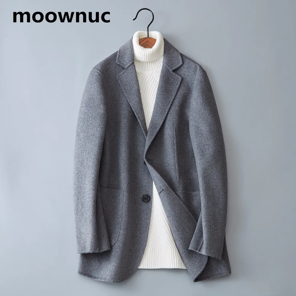 Moownuc мужское шерстяное пальто с двусторонним покрытием 2018 мужские зимние