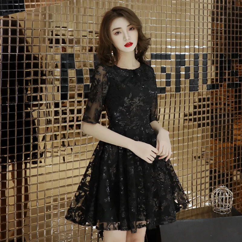 

Сексуальное стильное тонкое черное кружевное Сетчатое платье с круглым вырезом, вечернее платье в китайском стиле, улучшенное платье, разм...