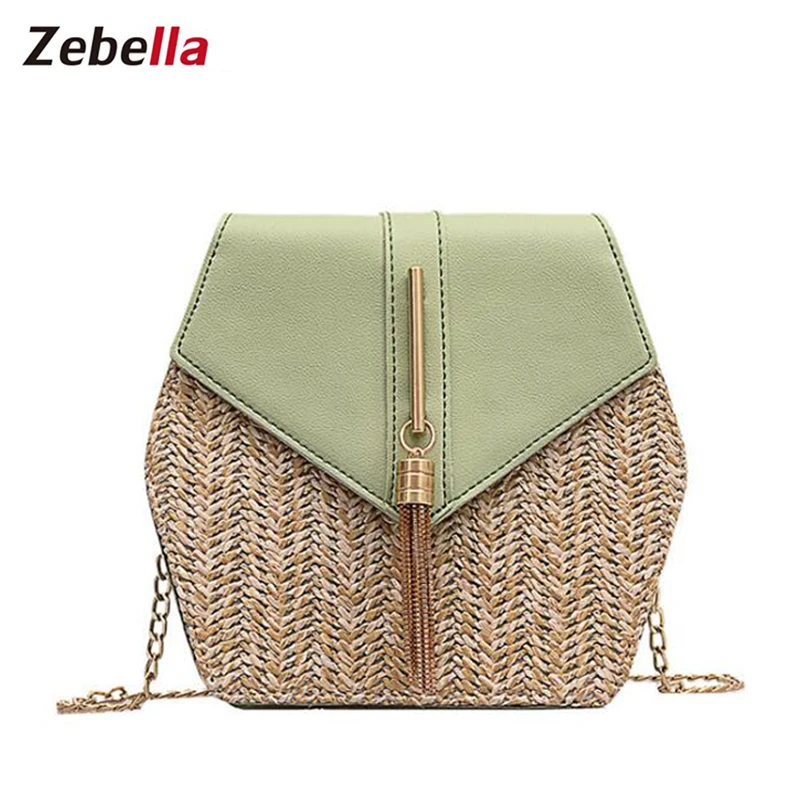 Zebella женские соломенные сумки модные летние из ротанга ручная работа тканые тоут