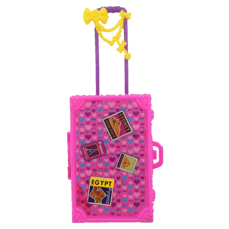 2020 новая сумка багаж для куклы Барби модный пластиковый чехол на колесиках