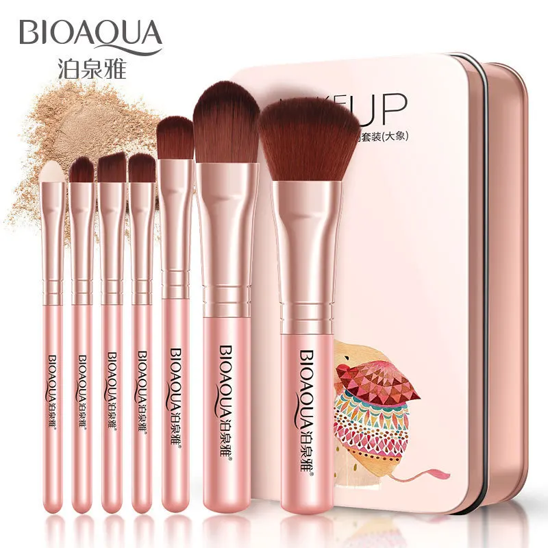 

BIOAQUA 7pcs/set Makeup Brush Sets Powder Foundation Eyeshadow Eyebrow Eyeliner Blush Full Professional Makeup Tool For Womens