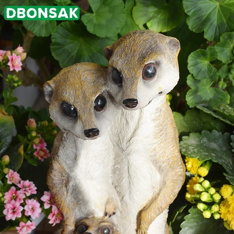 Открытый Сад Смола Mongoose ремесла украшение статуи двор дома балкон милый кот