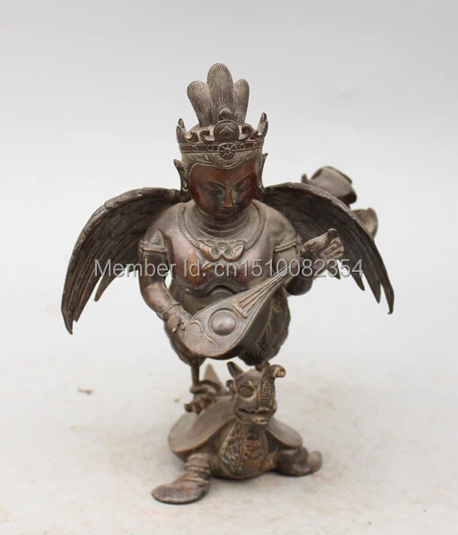 9 &quotТибетский буддизм бронзовый лютэ Феи Сарасвати на черепашке дракона Kwan-Yin