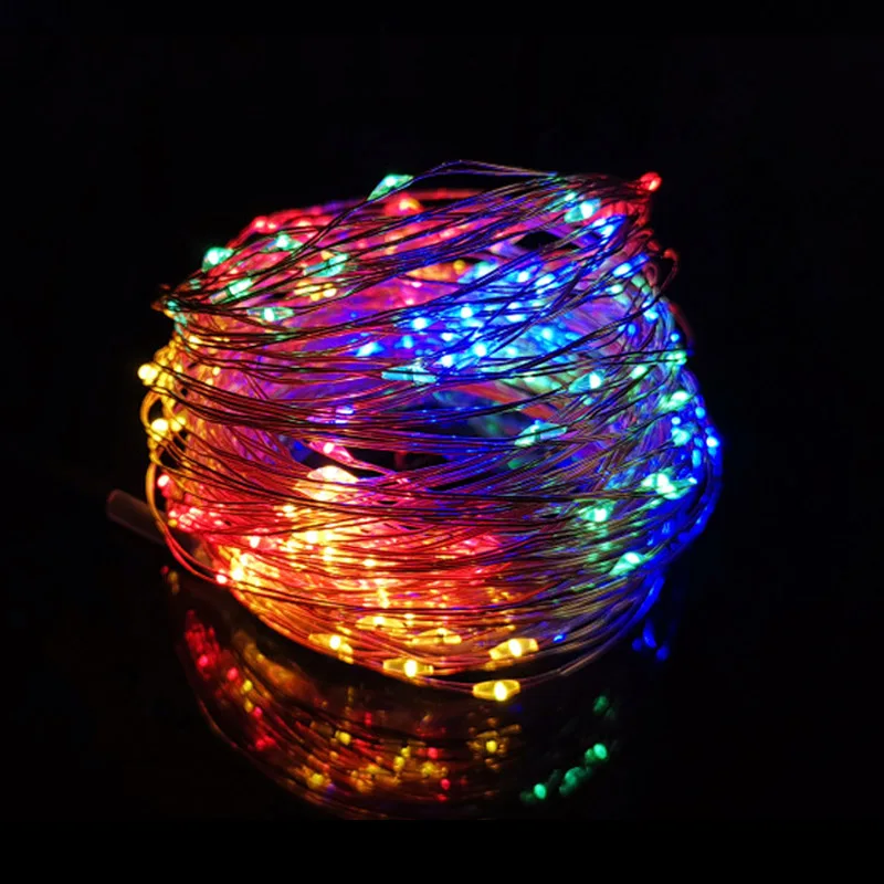 

Hot Waterproof LED Lights Solar Power Copper Wire Light String 60/100/200 Lamp Christmas Room Courtyard Star DIY Decoration AA