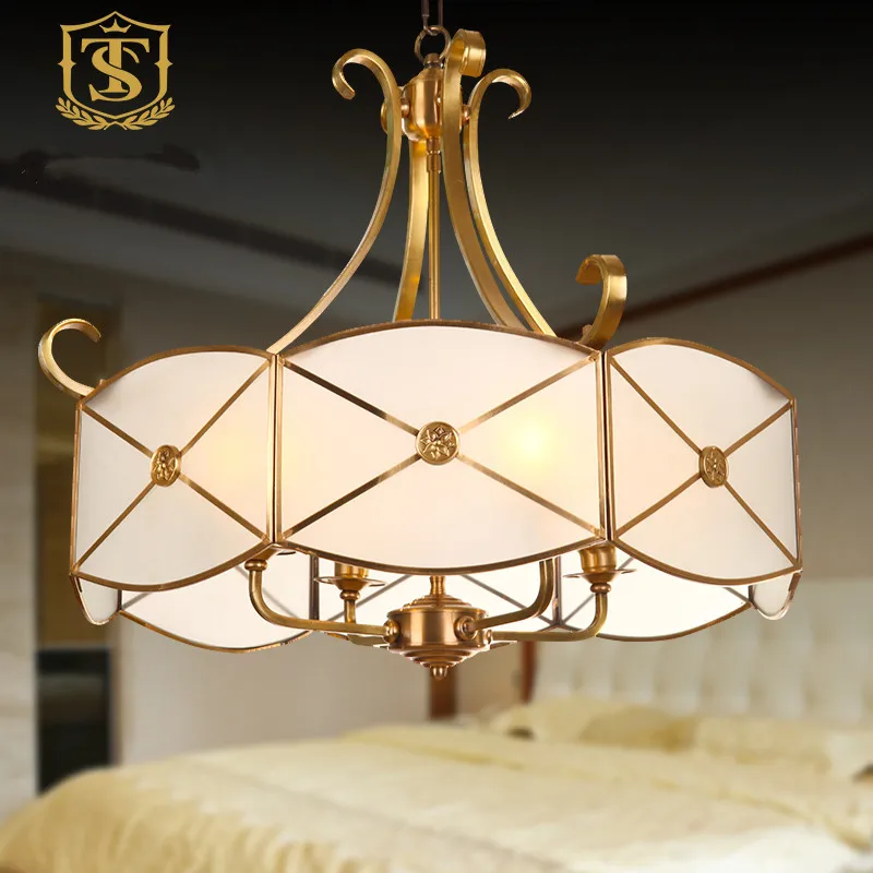 Современный из светодиодов медь подвесной светильник матовое стекло припоя