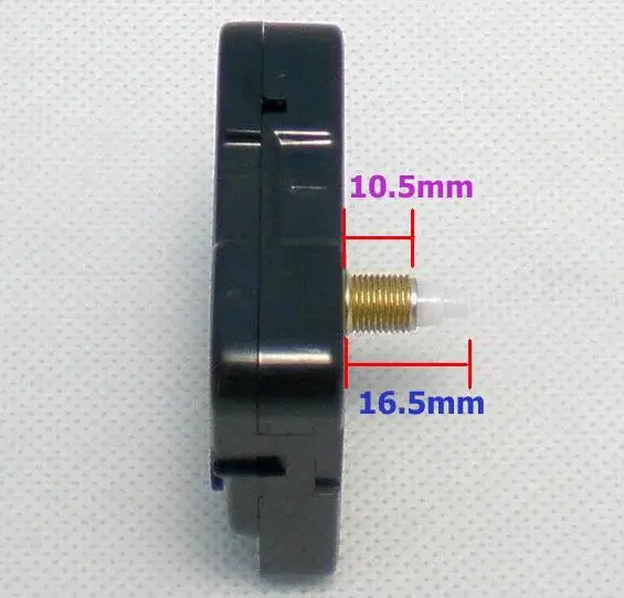 

Free shipping 2pcs/lot 16.5mm Quartz Clock Movement Kit Spindle Mechanism shaft with hands