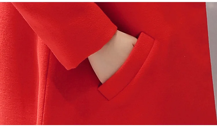 

Women's Cashmere Coat 2017 New V-neck Solid Trench Woolen Coat Woman Warm Winter Jacket Overcoat Female Long Outwear Pocket