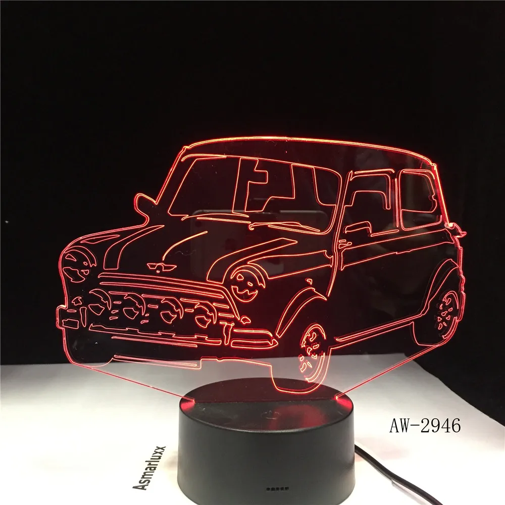 Прохладный внедорожник автомобиль Форма 3D лампа 7 цветов изменить светодиодный
