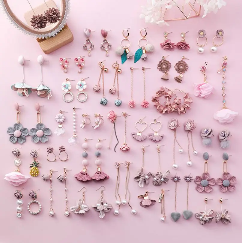 Новинка 2018 розовые милые модные свисающие серьги для женщин и девушек новый