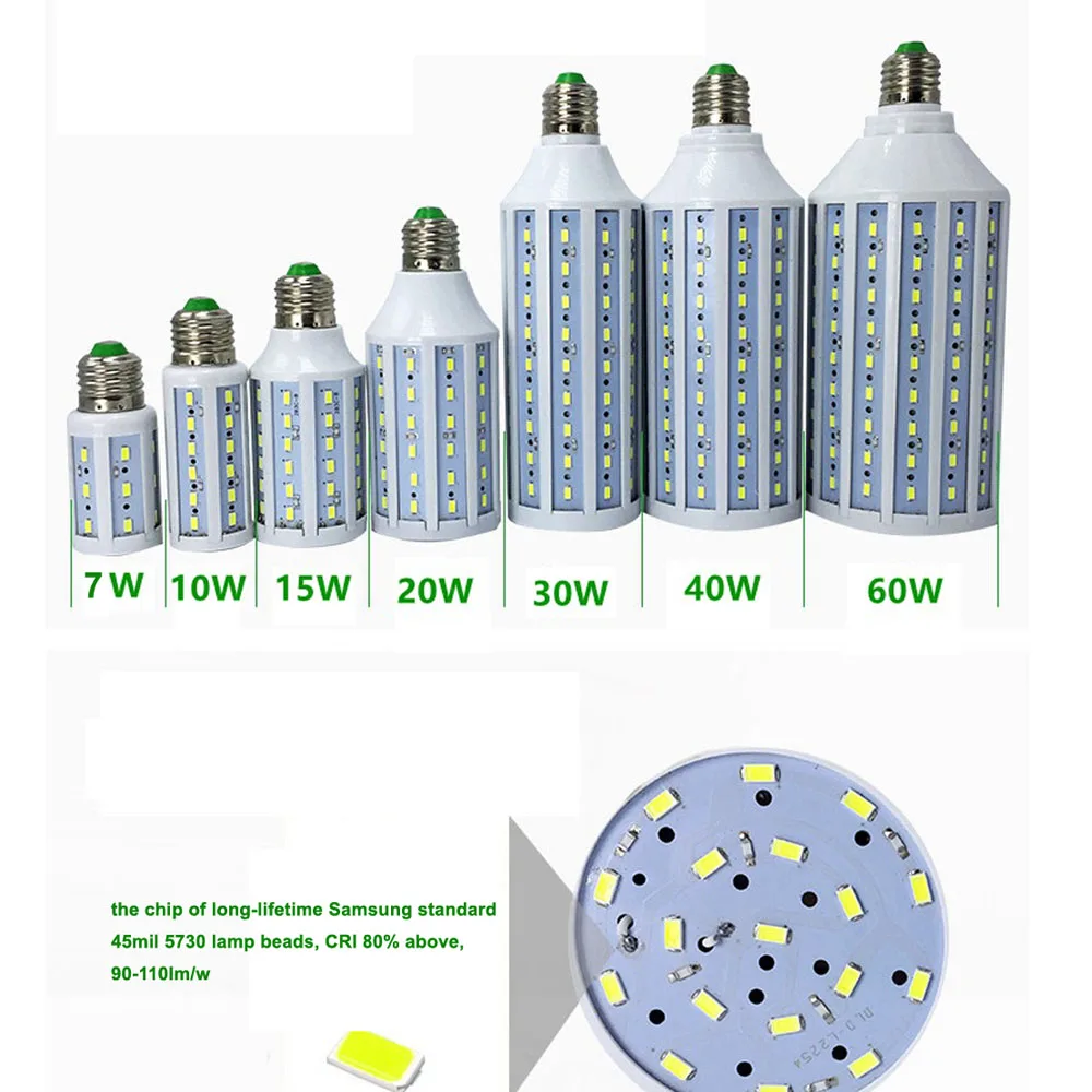 6 шт./лот 12-48v 7w 10w 15w 18w 25w E27 E14 B22 12v 24v светодиодный Кукуруза лампы smd 5730 светодиодный кукурузный светильник Теплый/холодный белый