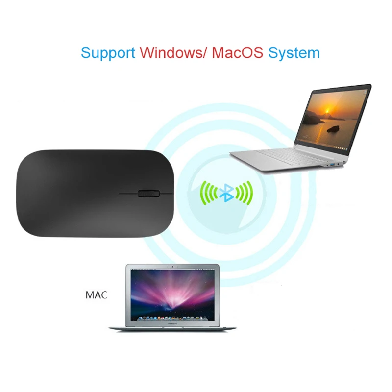1600 dpi USB Беспроводная мышь Bluetooth перезаряжаемая игровая мышь для Macbook lenovo Asus ноутбука ПК Компьютерная мышь Windows MacOS