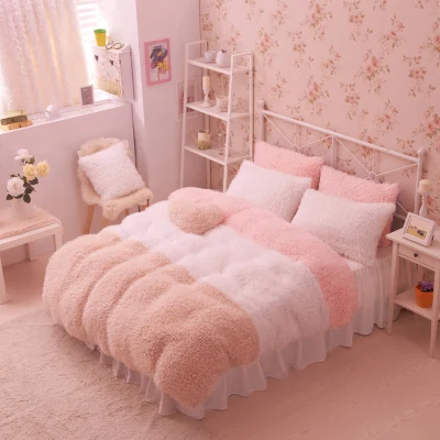 Фланелевые Короткие Плюшевые постельные принадлежности пододеяльник набор