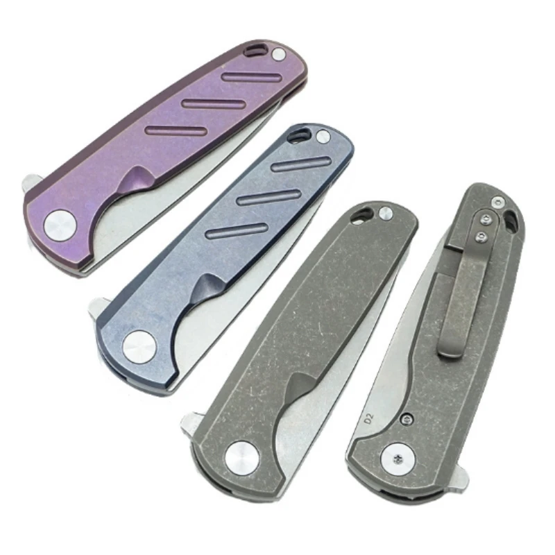 Новый складной нож D2 лезвие титановая ручка шариковый подшипник Флиппер