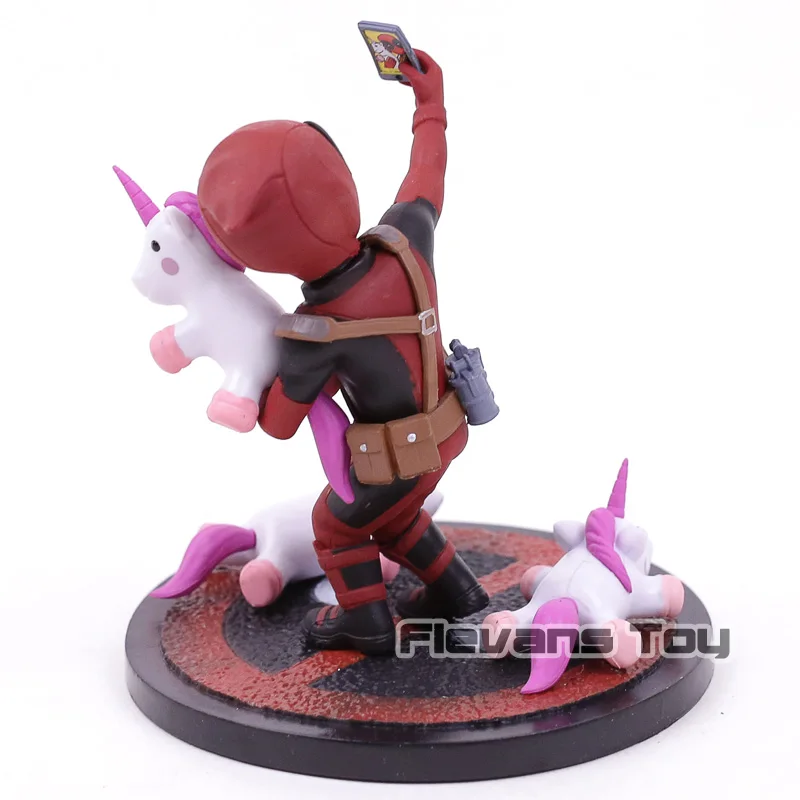 Q Fig Marvel Дэдпул # Unicornselfie ПВХ фигурка Коллекционная модель игрушечный автомобиль