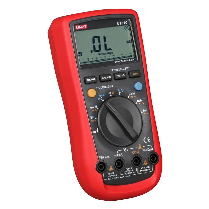 UNI-T UT61C мультиметр цифровые Дисплей Авто Диапазон True RMS Высокая точность ручной