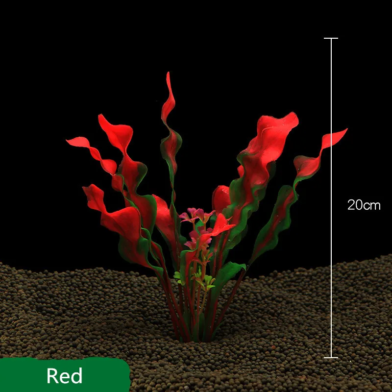 red Новинка, 20 см, Зеленые искусственные защитные материалы для моделирования, ПВХ, водяные растения, ламинария для аквариума, аксессуары для аквариума, Decoratio - Цвет: red