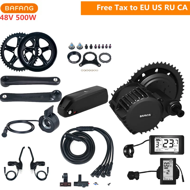 Bafang 8fun 48В 500 Вт BBS02B мотор среднего привода C961 C965 наборы с 17ач литиевая батарея для