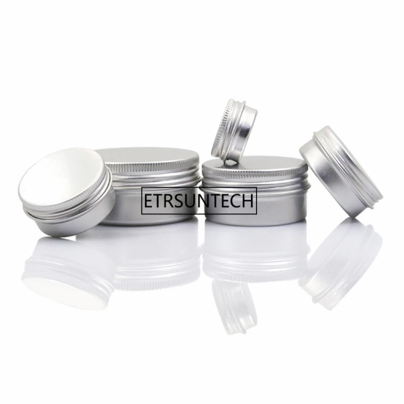 

50pcs 5g 10g 15g 20g 30g 40g 50g 60g Aluminum Jars Empty Cosmetic Makeup Cream Lip Balm Gloss Metal Aluminum Tin Containers