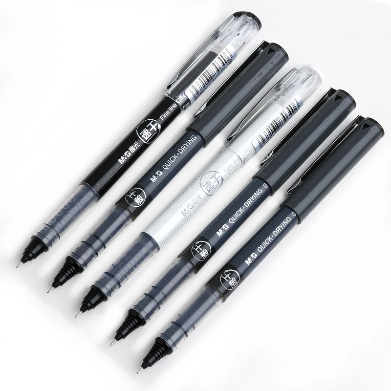 

Прямая жидкая гелевая ручка M & G, 6/12 шт., быстросохнущая ручка, 0,5 черная Шариковая ручка для студентов, ручка на водной основе с тестом