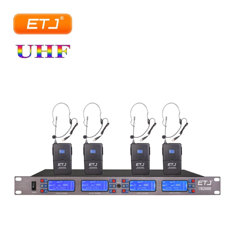 UR2000-2 Профессиональный UHF беспроводной микрофон 4 передатчик ручной сценический производительность UR2000 микрофон - Цвет: UR2000-2