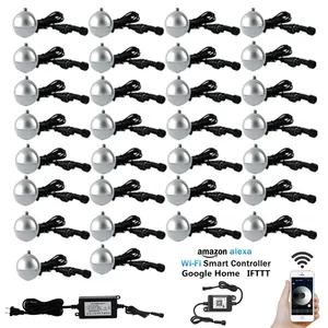 Светодиодный светильник с низким напряжением, 30x35 мм, полумесяц, для ступенек, лестницы, забора, Wi-Fi контроллер, диммер, таймер для Alexa Assistant