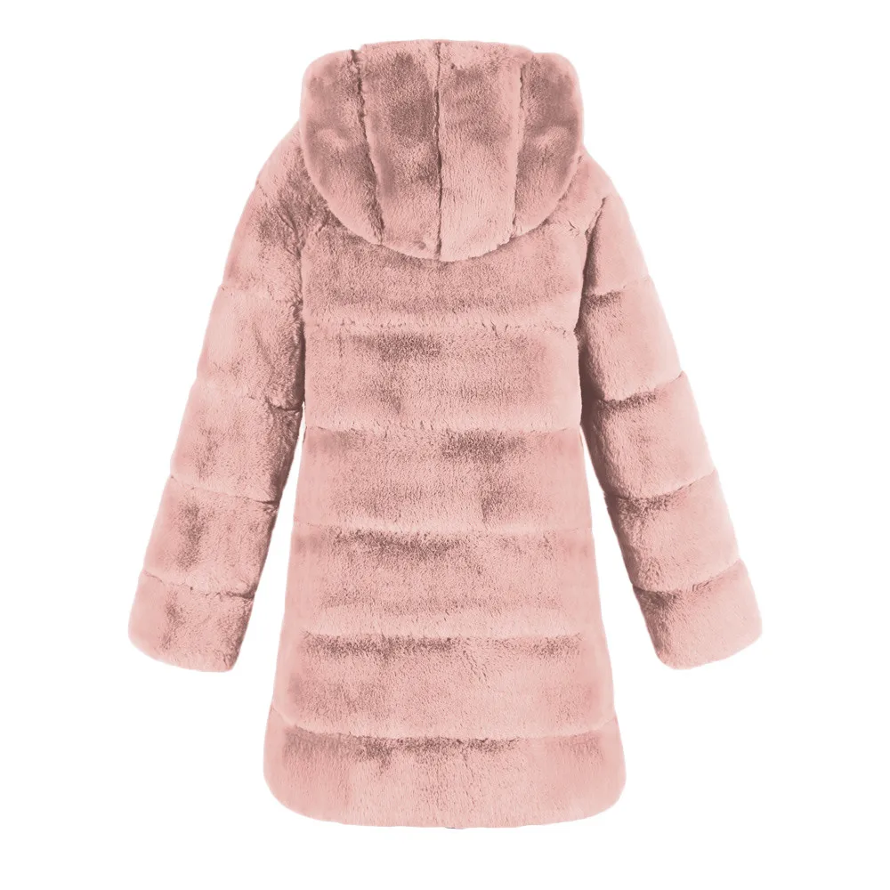 Stylish Bar Vintage Fluffy Faux Fur Coat Women Short Furry Fake Winter Outerwear Pink Lady Autumn Casual Party Overcoat | Женская одежда