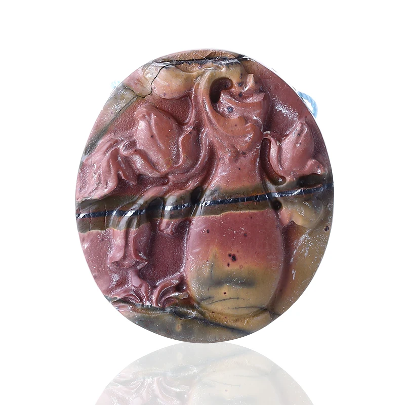 

Natural Carved Multi-color Picasso Jasper Pendant Bead,Fashion Pendant semifinished Jewelry,43x38x9mm,24.73g