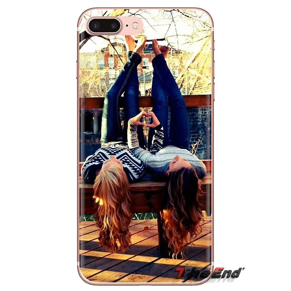 For Sony Xperia Z Z1 Z2 Z3 Z5 compact M2 M4 M5 C4 E3 T3 XA Huawei Mate 7 8 Y3II Best Friends Forever BFF Pattern Phone Skin Case |