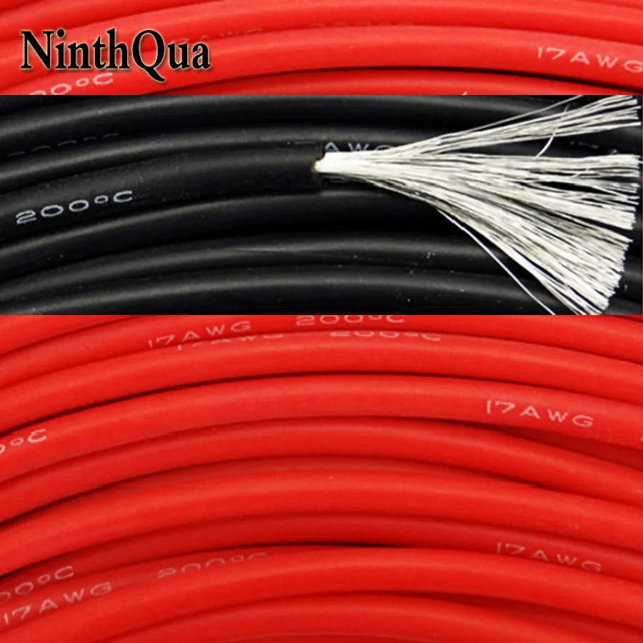 5 метров 17AWG силиконовый провод ультра гибкий кабель 1.0mm2 высокая температура