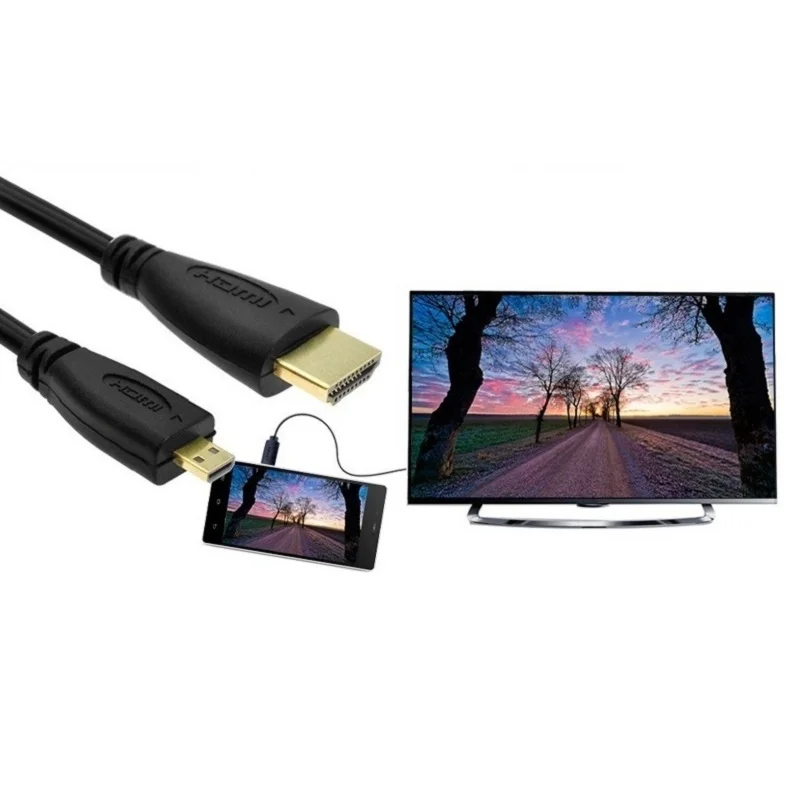 

LNYUELEC 200PCS 2m Micro HDMI to HDMI Cable Gold-Plated HDMI 1.4V 1080p High Premium HDMI Adapter for Phone Tablet HDTV Camera